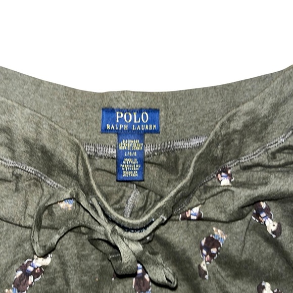 Ralph Lauren Polo Bear Green Lounge Pants Joggers Large L 100% cotton - Picture 5 of 6
